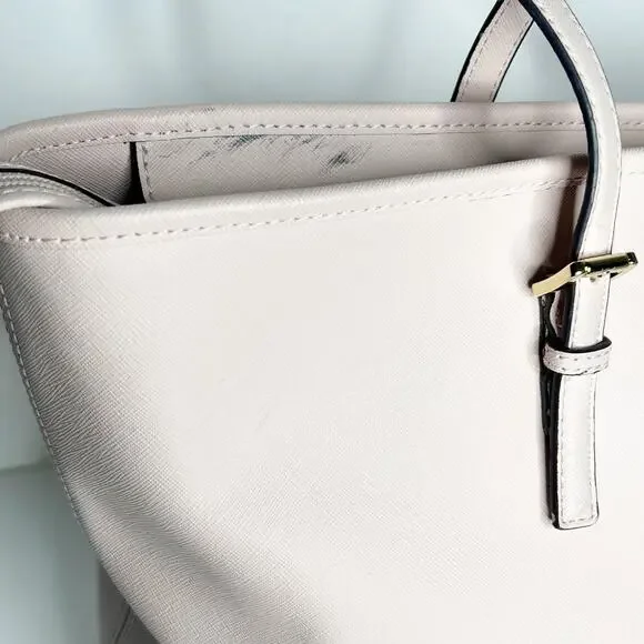 MICHAEL KORS Jet Set Travel Tote Handbag Saffiano Leather Powder Blush Pink OS - Picture 7 of 16